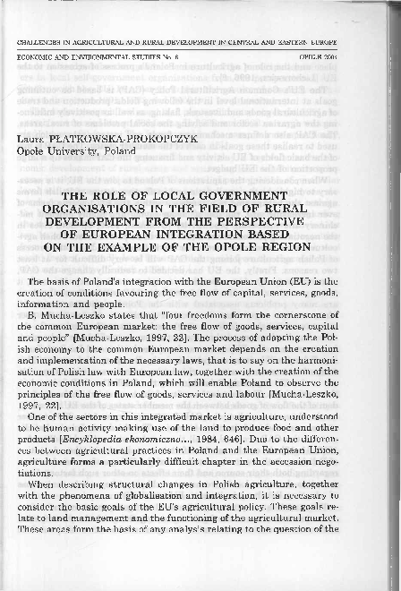(PDF) The Role of Local Government Organisations in the Field of Rural ...