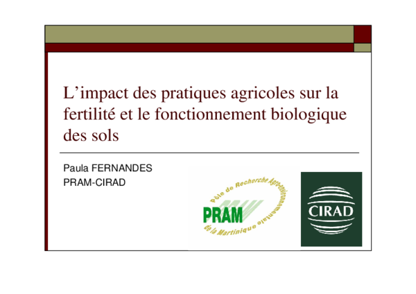 (PDF) L'impact des pratiques agricoles sur la fertilité et le ...