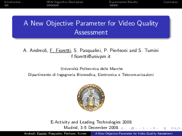 (PDF) A New Objective Parameter for Video Quality Assessment
