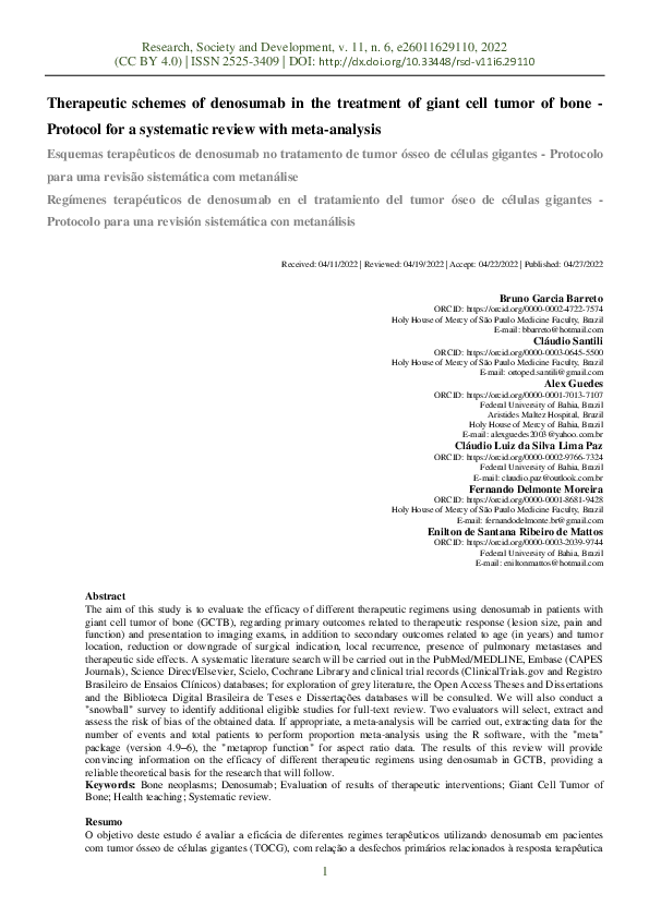 (PDF) Therapeutic schemes of denosumab in the treatment of giant cell ...