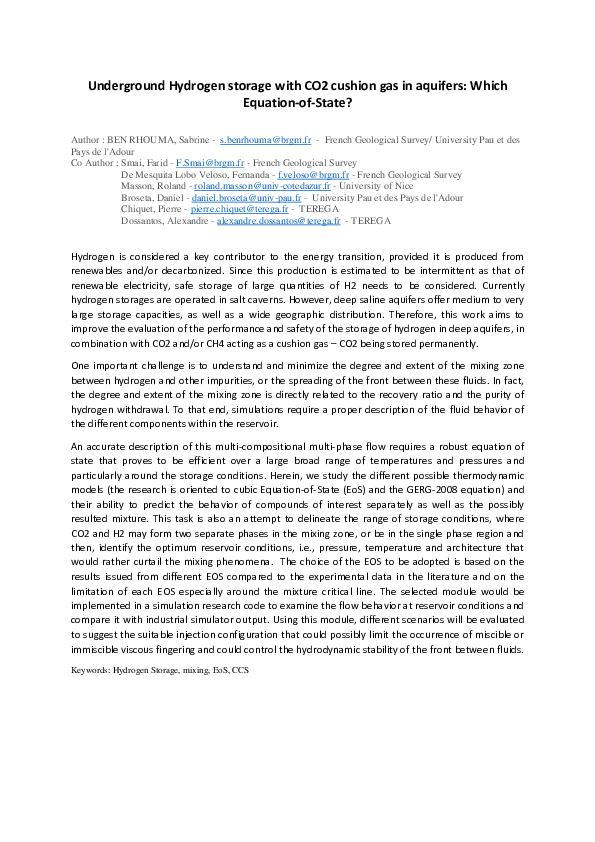 (PDF) Underground Hydrogen storage with CO2 cushion gas in aquifers ...