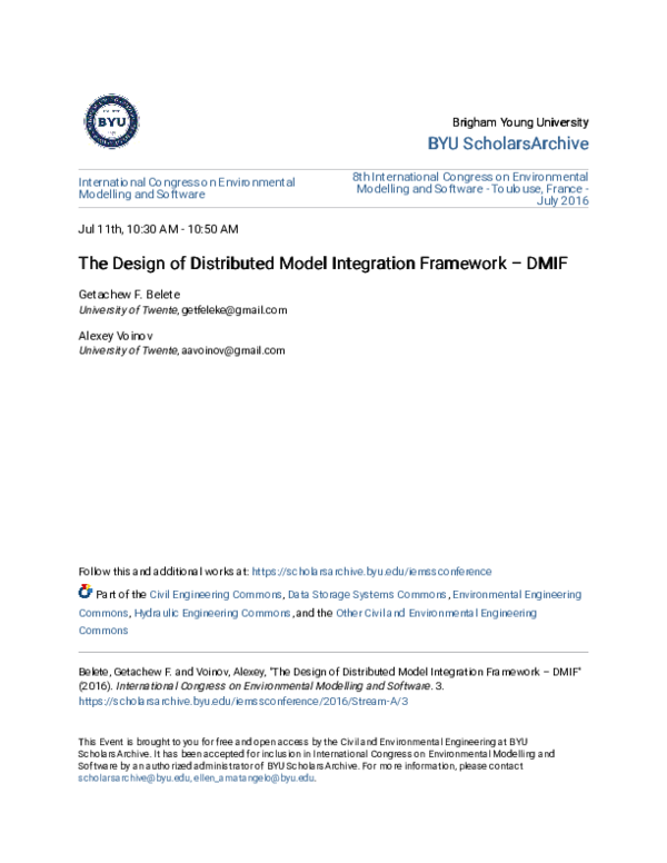 (PDF) Designing the Distributed Model Integration Framework – DMIF