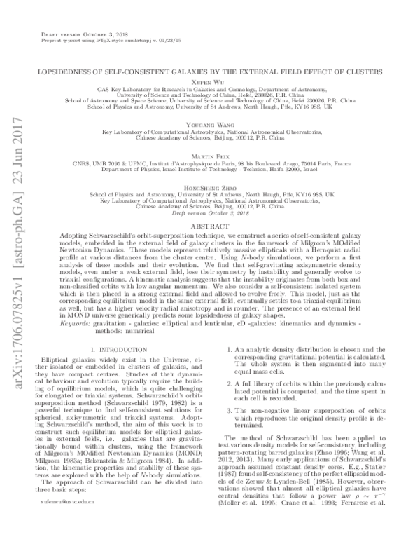 (PDF) Lopsidedness of Self-consistent Galaxies Caused by the External ...