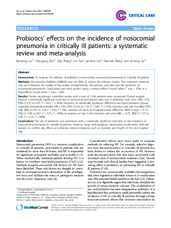 (PDF) Faculty of 1000 evaluation for Probiotics' effects on the ...