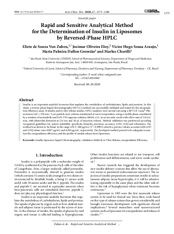 (PDF) Rapid and Sensitive Analytical Method for the Determination of ...