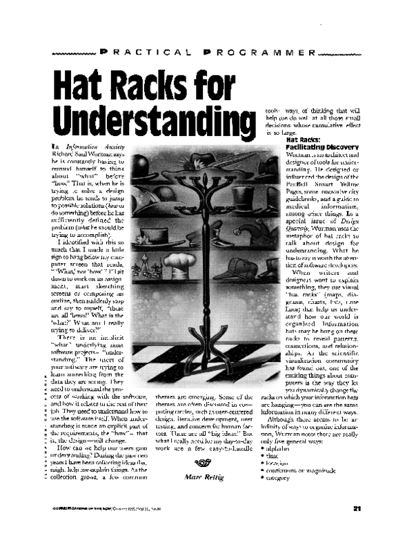 (PDF) Hat racks for understanding | Marc Rettig - Academia.edu