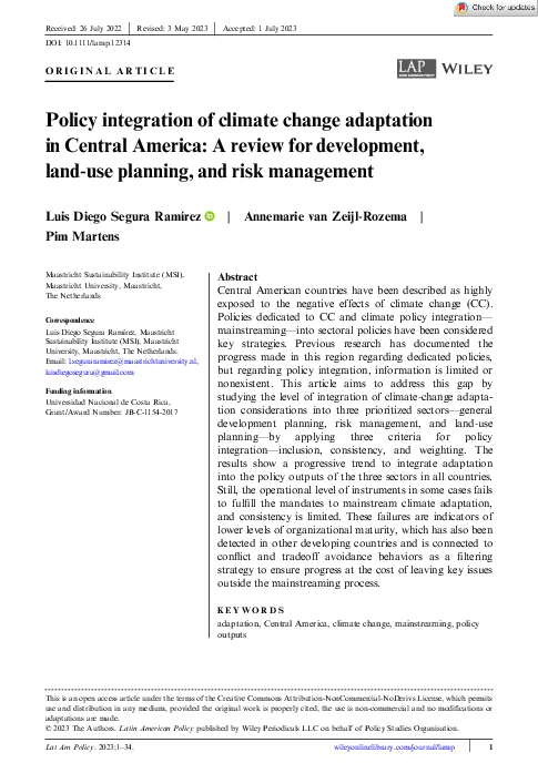 (PDF) Policy integration of climate change adaptation in Central ...