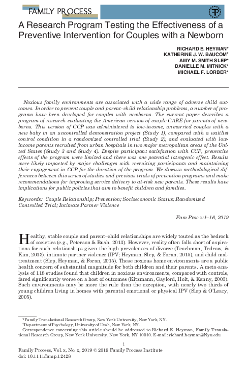 (PDF) A Research Program Testing the Effectiveness of a Preventive ...