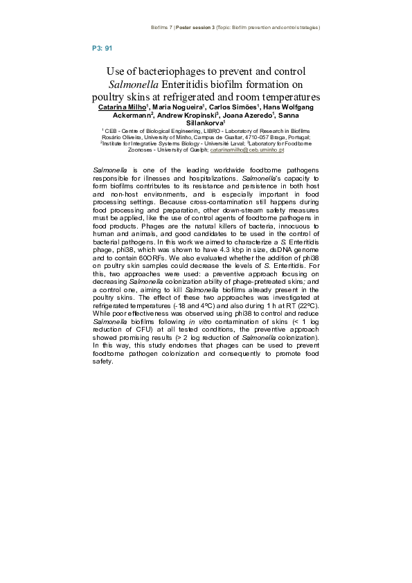 (PDF) Use of bacteriophages to prevent and control Salmonella ...