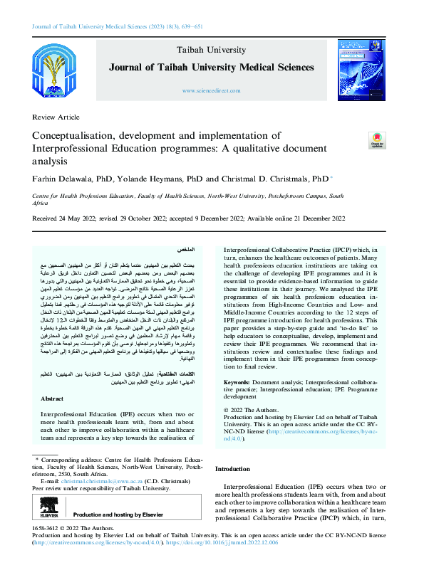 Pdf Conceptualisation Development And Implementation Of