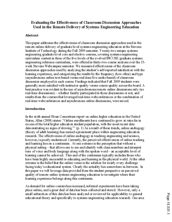 (PDF) Evaluating The Effectiveness Of Classroom Discussion Approaches ...