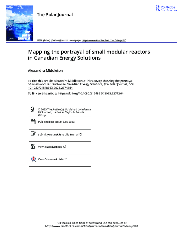 (PDF) Mapping the portrayal of small modular reactors in Canadian ...