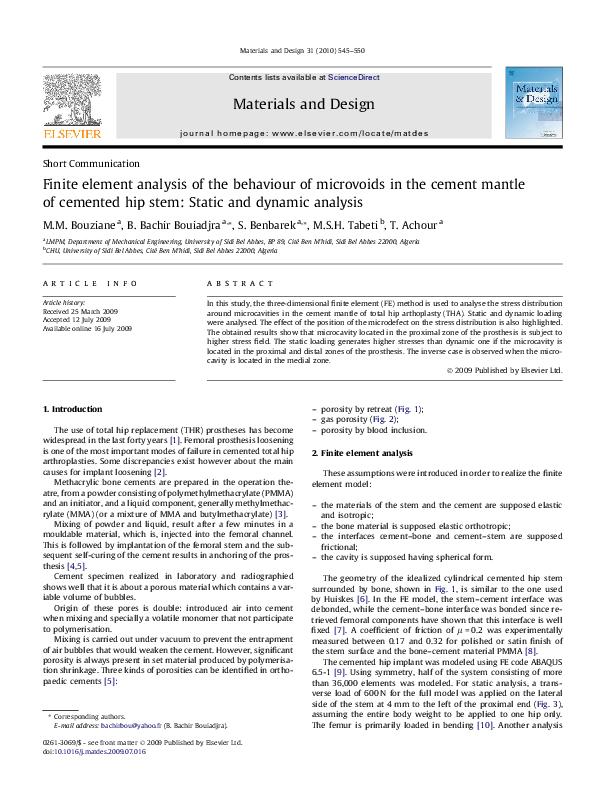 (PDF) Finite element analysis of the behaviour of microvoids in the ...