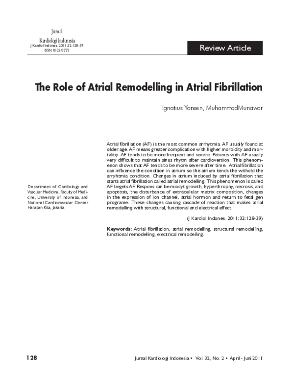 (PDF) The Role of Atrial Remodelling in Atrial Fibrillation