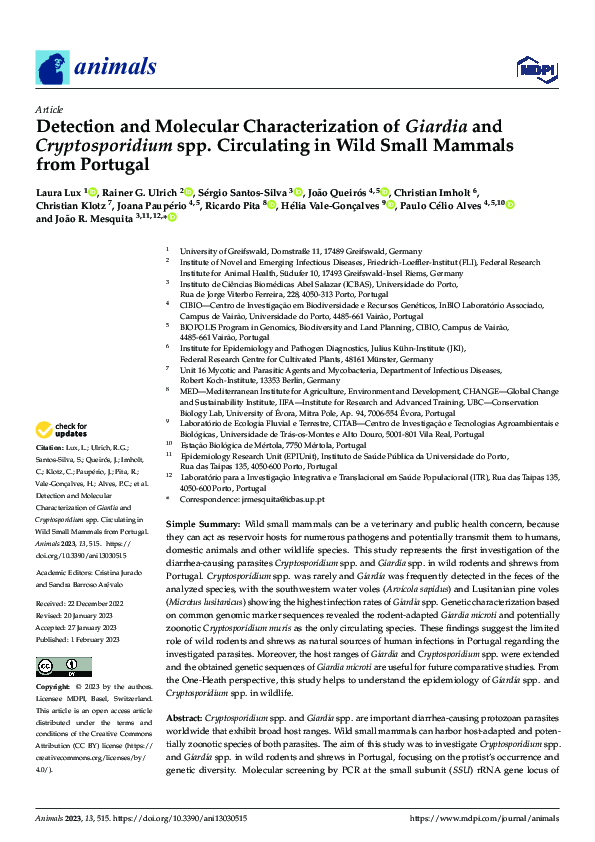 (PDF) Detection and Molecular Characterization of Giardia and ...