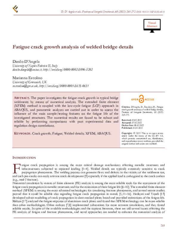 (PDF) Fatigue crack growth analysis of welded bridge details