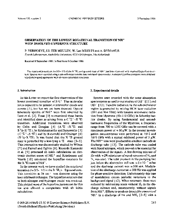 (PDF) Observation of the lowest rotational transition of NH+ with ...