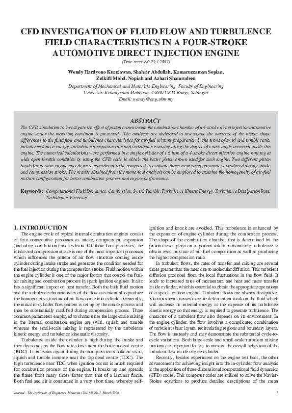 (PDF) CFD InvestIgatIon oF FluID Flow anD turbulenCe FIelD ...