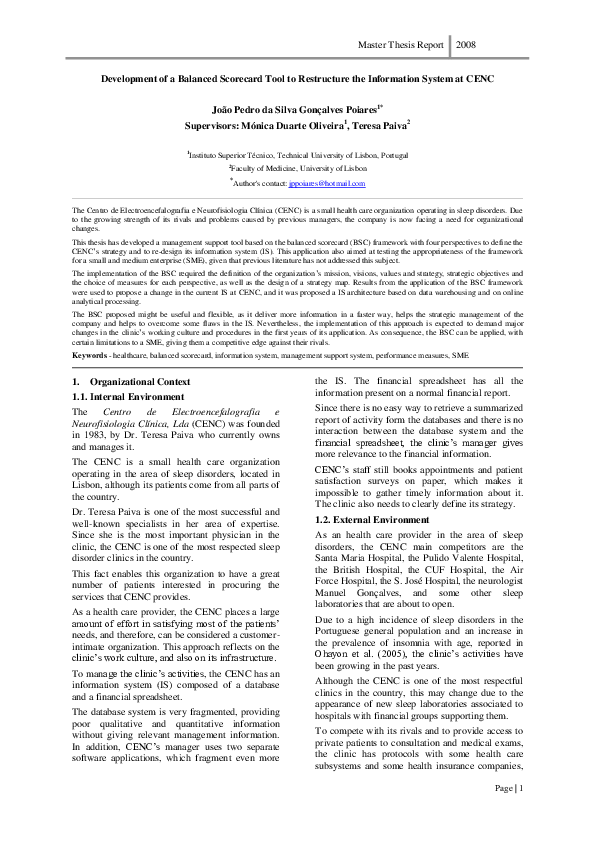 (PDF) Master Thesis Report