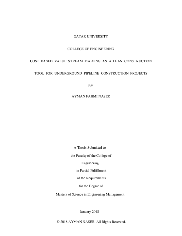 (PDF) Cost Based of Value Stream Mapping as a Lean Construction Tool ...