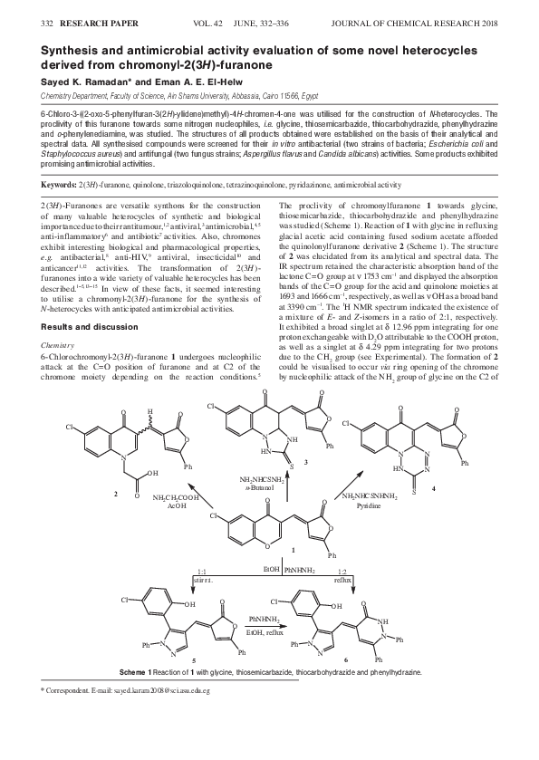 (PDF) Synthesis and Antimicrobial Activity Evaluation of Some Novel ...