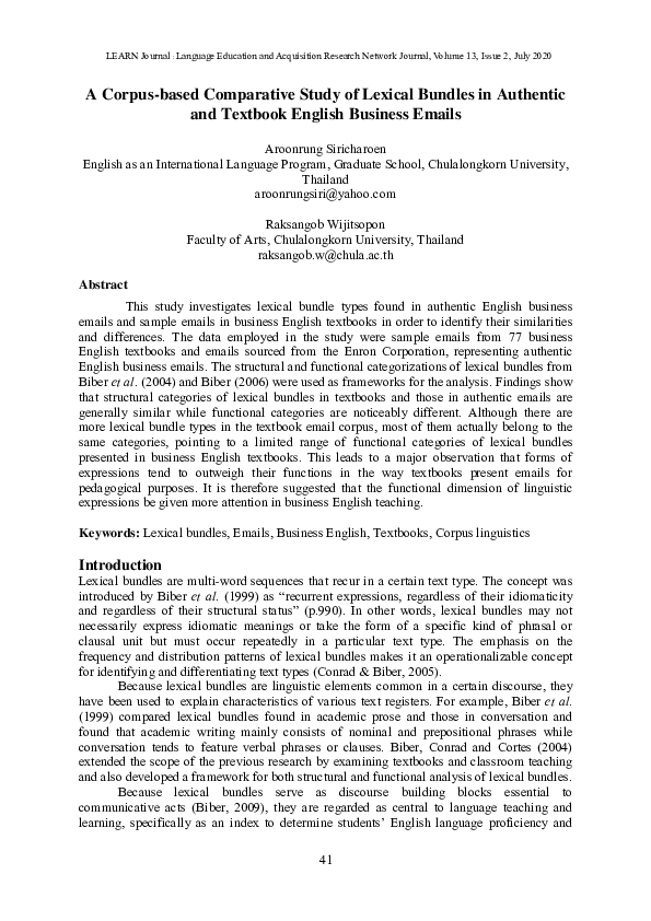 (PDF) A Corpus-Based Comparative Study of Lexical Bundles in Authentic ...