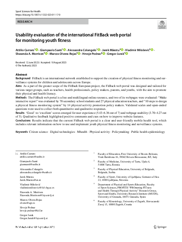 (PDF) Usability evaluation of the international FitBack web portal for ...
