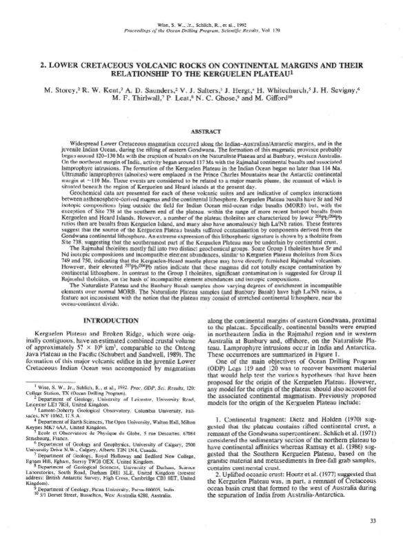 (PDF) Major and trace element analyses of ODP Leg 120 volcanic rocks ...