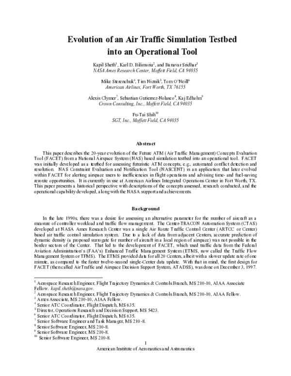 (PDF) Evolution of a Simulation Testbed into an Operational Tool