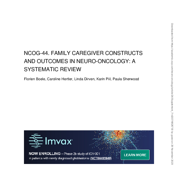 (PDF) NCOG-44. Family Caregiver Constructs and Outcomes in Neuro ...