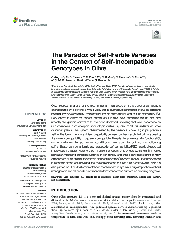 (PDF) The Paradox of Self-Fertile Varieties in the Context of Self ...