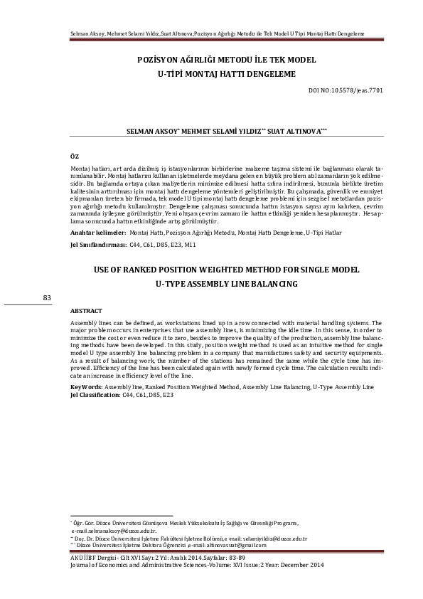 (PDF) Use of Ranked Position Weighted Method for Single Model U-Type ...