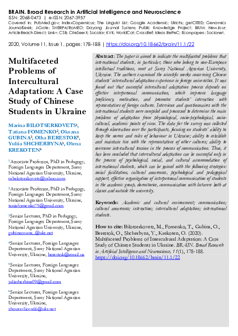(PDF) Multifaceted Problems of Intercultural Adaptation: A Case Study ...