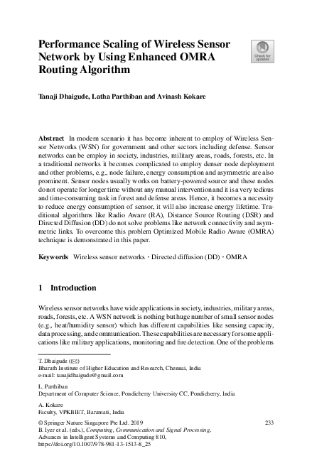 (PDF) Performance Scaling of Wireless Sensor Network by Using Enhanced ...