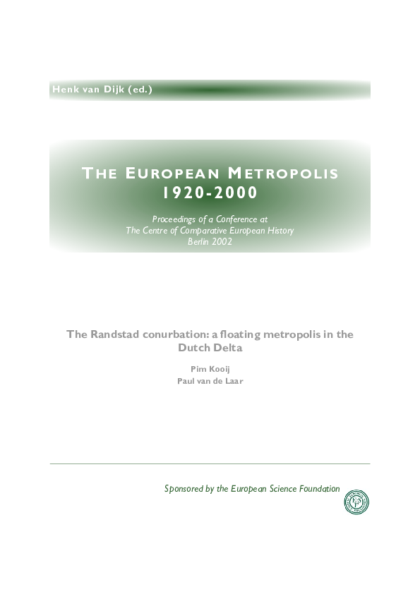 (PDF) The Randstad conurbation: a floating metropolis in the Dutch Delta