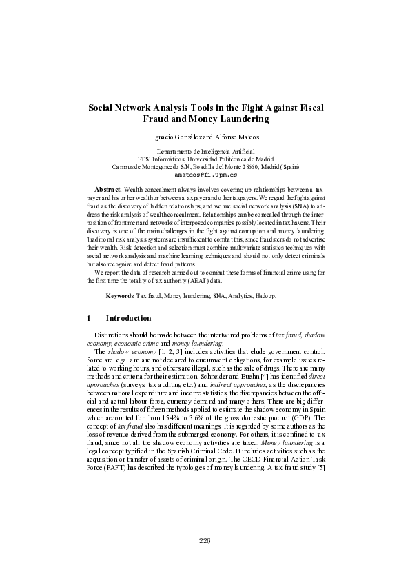 (PDF) Social network analysis tools in the fight against fiscal fraud ...