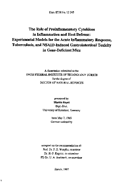 (PDF) The role of proinflammatory cytokines in inflammation and host ...