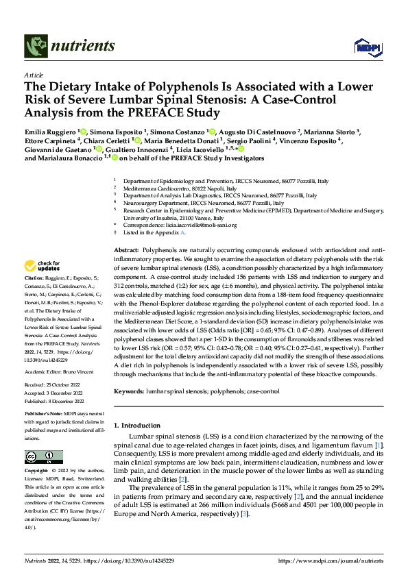 (PDF) The Dietary Intake of Polyphenols Is Associated with a Lower Risk ...
