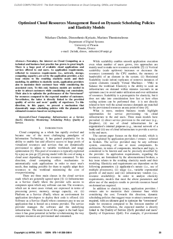 (PDF) Optimized Cloud Resources Management Based on Dynamic Scheduling ...