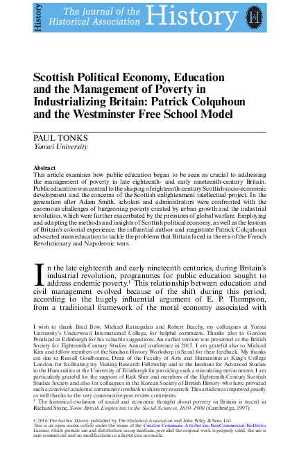 (PDF) Scottish Political Economy, Education and the Management of ...