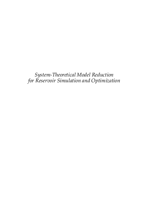 (PDF) System-Theoretical Model Reduction for Reservoir Simulation and ...