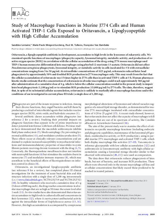 (PDF) Study of Macrophage Functions in Murine J774 Cells and Human ...