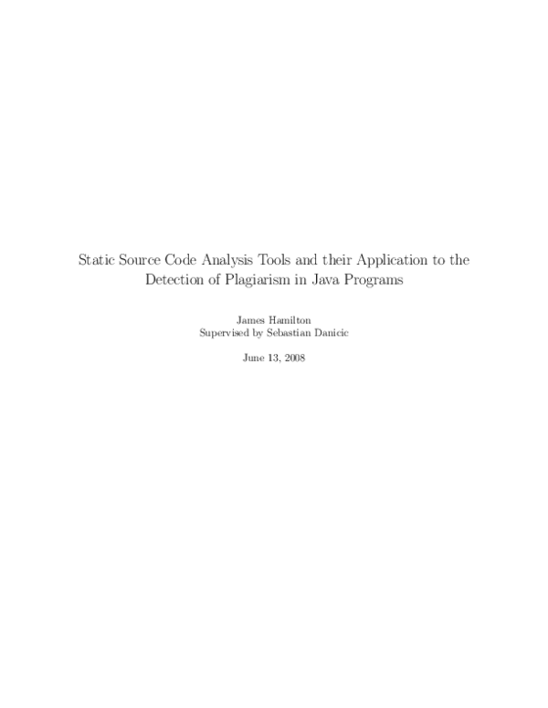 (PDF) Static Source Code Analysis Tools and their Application to the ...
