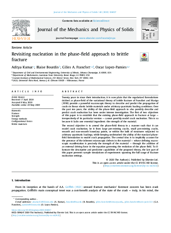 (PDF) Revisiting nucleation in the phase-field approach to brittle fracture