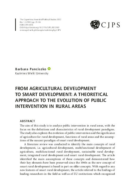 (PDF) FROM AGRICULTURAL DEVELOPMENT TO SMART DEVELOPMENT: A THEORETICAL ...
