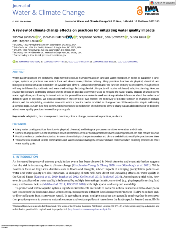 (PDF) A review of climate change effects on practices for mitigating ...