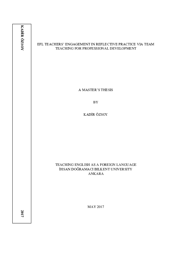 (PDF) EFL teachers’ engagement in reflective practice via team teaching ...