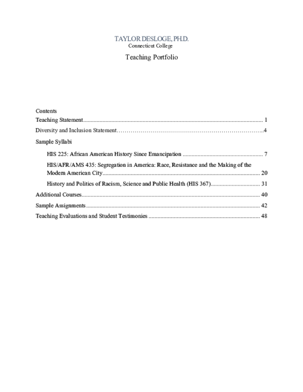 (PDF) Teaching Portfolio THD