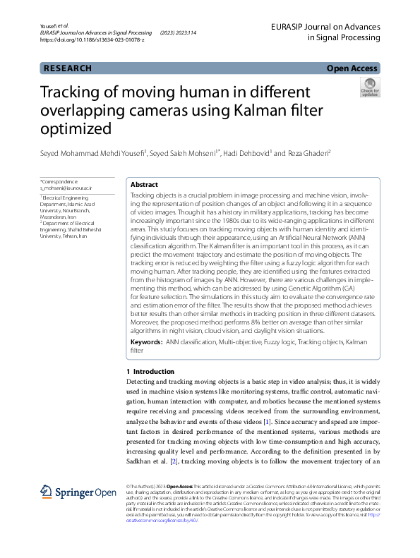 (PDF) Tracking of moving human in different overlapping cameras using ...