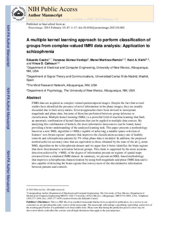 (PDF) A multiple kernel learning approach to perform classification of ...